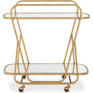 Swain Serving Cart In Brass