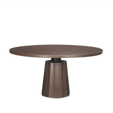 Swanson 60 Inch Wood Round Pedestal Dining Table In Dark Brown