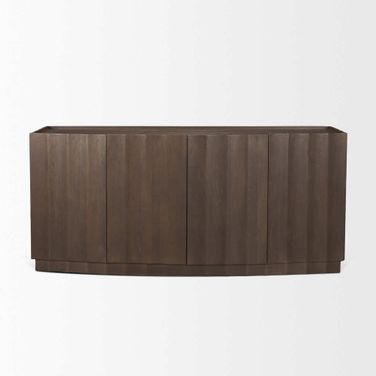 Swanson Wooden Scalloped Sideboard In Brown