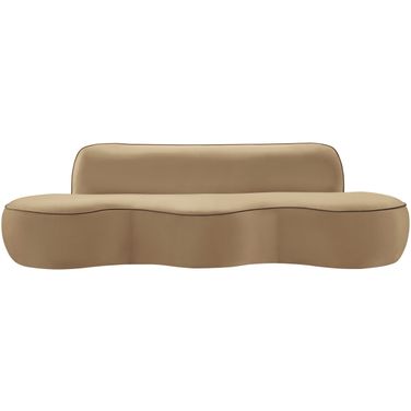 Swerve 101 Inch Velvet Upholstered Sofa In Beige