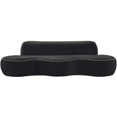 Swerve 101 Inch Velvet Upholstered Sofa In Black