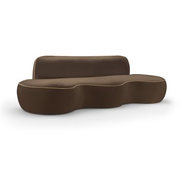 Swerve 101 Inch Velvet Upholstered Sofa In Brown