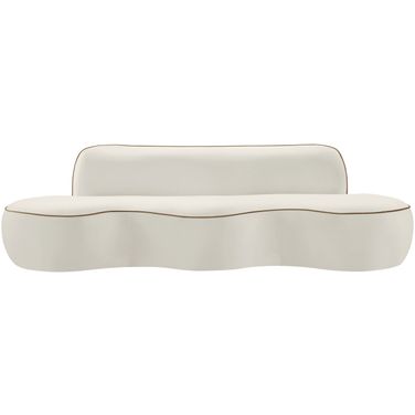 Swerve 101 Inch Velvet Upholstered Sofa In Cream