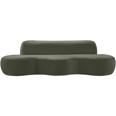 Swerve 101 Inch Velvet Upholstered Sofa In Green