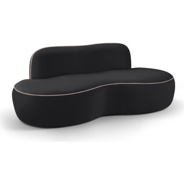 Swerve 77 Inch Velvet Upholstered Loveseat In Black