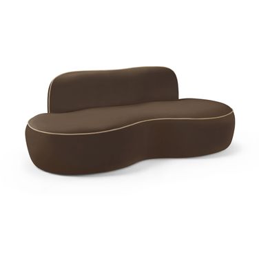 Swerve 77 Inch Velvet Upholstered Loveseat In Brown