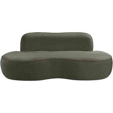 Swerve 77 Inch Velvet Upholstered Loveseat In Green