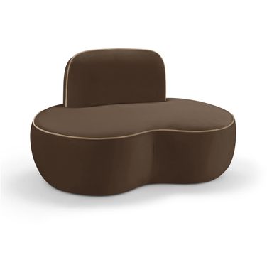 Swerve Velvet Upholstered Chair In Brown