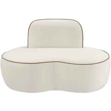 Swerve Velvet Upholstered Chair In Cream