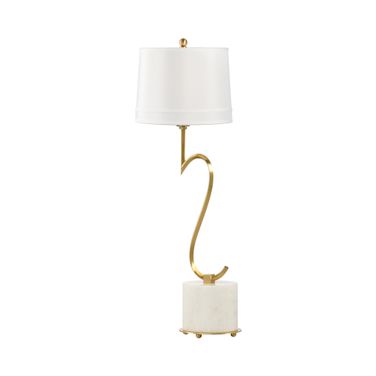 Swirl Credenza Lamp In White and Cream