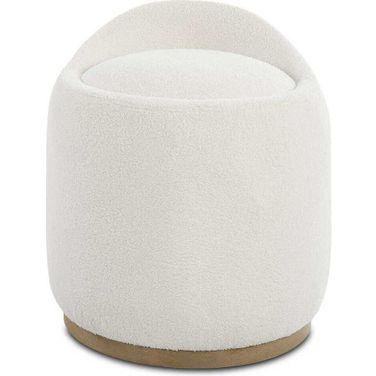 Swirl Swivel Sheepskin Ottoman In White