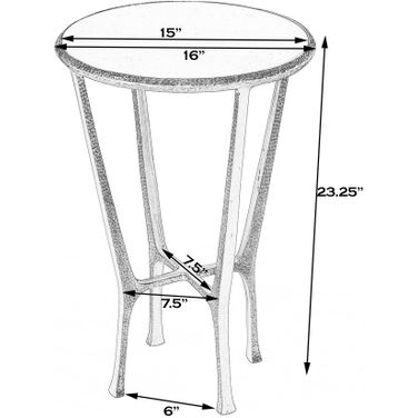 Switlania Outdoor Marble Side Table In Bronze