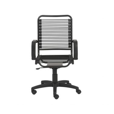 Swivel Adjustable Task Chair Bungee Back Steel Frame In Black