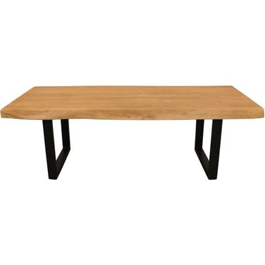 Sycamore Rustic Solid Wood 55 Inch Coffee Table with Live Edge In Natural