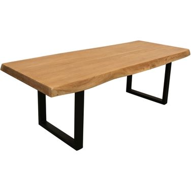 Sycamore Rustic Solid Wood 70 Inch Coffee Table with Live Edge In Natural