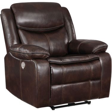 Sycamore Upholstered Power Recliner Chair Dark Brown