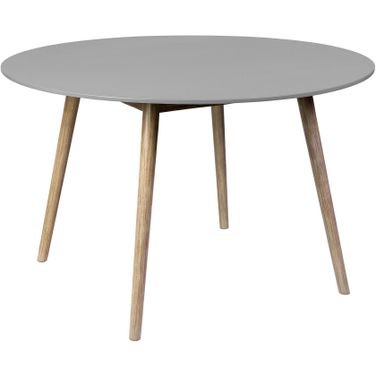 Sydney Outdoor Patio Round Dining Table In Light Eucalyptus and Gray Stone