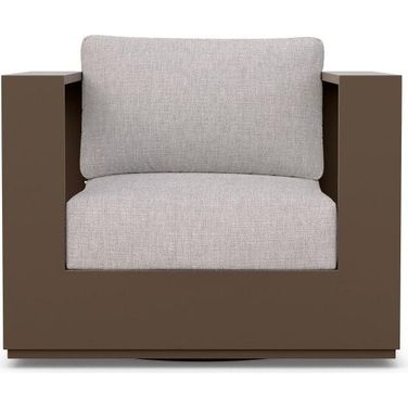 Sydney Swivel Club Chair with Cushion In Fawn and Bronze