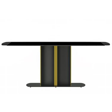 Sylva 62 Inch Dining Table with Glass Top In Black