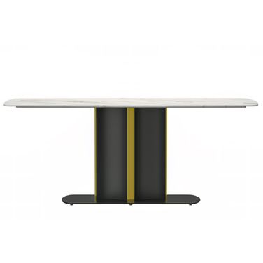 Sylva 71 Inch Dining Table with Sintered Stone Top In Black and White