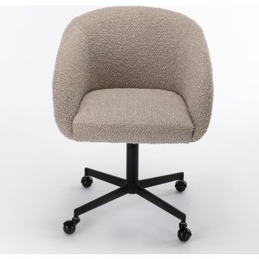 Sylvan Boucle Swivel Rolling Task Chair In Grey