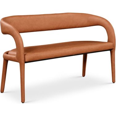 Sylvester Vegan Leather Bench In Cognac