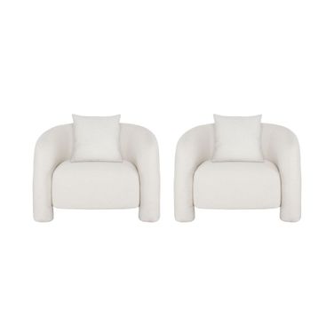 Sylvia Accent Chair Set of 2 In Angora