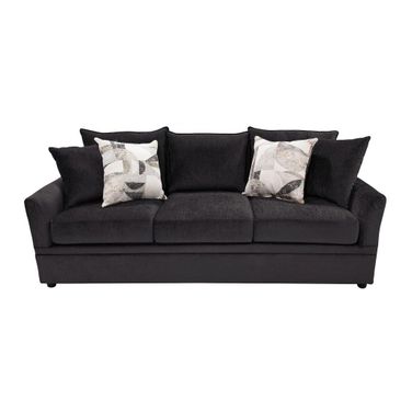 Sylvie Sofa with 4 Accent Pillows In Dark Gray