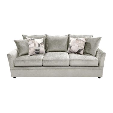 Sylvie Sofa with 4 Accent Pillows In Light Gray