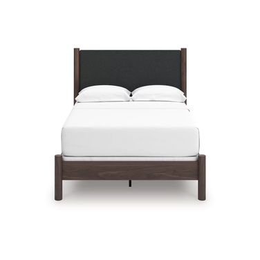 Symarro Full Upholstered Panel Bed In Brown