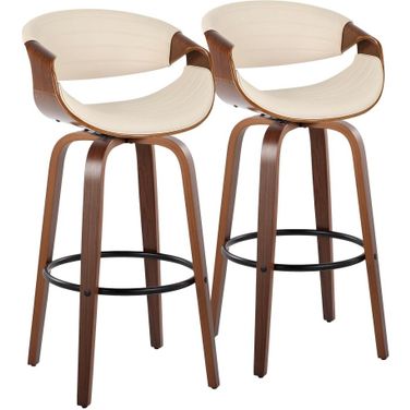 Symphony 30 Inch Fixed Height Barstool Set of 2 In Black
