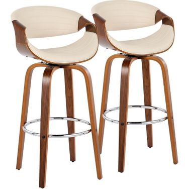 Symphony 30 Inch Fixed Height Barstool Set of 2 In Chrome