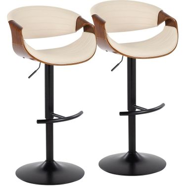 Symphony Adjustable Barstool Set of 2 In Cream