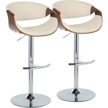 Symphony Adjustable Barstool Set of 2 In Chrome