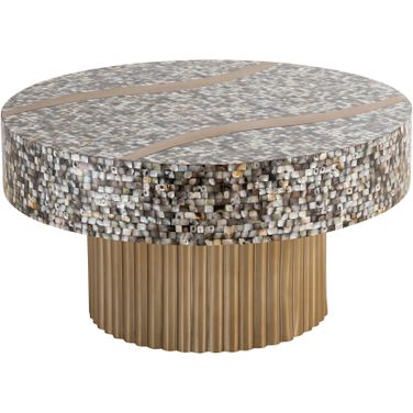 T 1207-32 Coffee Table Finished With Mother Of Pearl Top