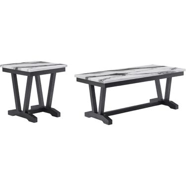T1319 Occasional Table Set In Black and White