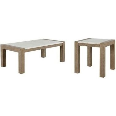 T1321 Occasional Table Set In Natural and White