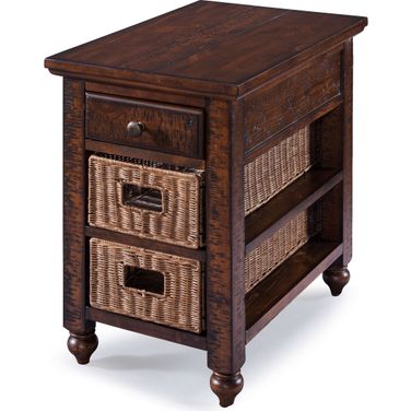 Cottage Lane Coffee Wood Rectangular Chair Side End Table