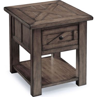 Garrett Weathered Charcoal Wood Rectangular End Table