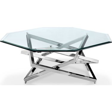 Lenox Square Nickel Octagonal Cocktail Table