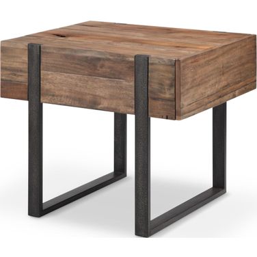 Prescott Rustic Honey Rectangular End Table
