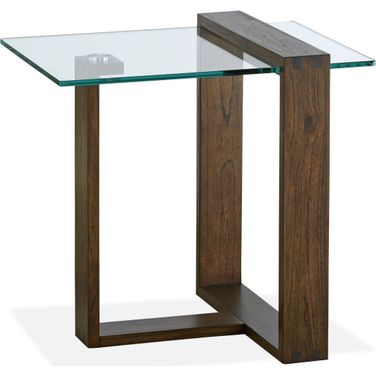 Bristow Acorn Glass Rectangular End Table