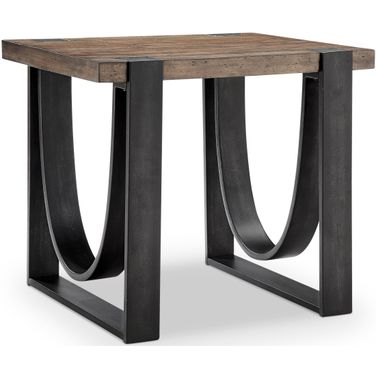 Bowden Rustic Honey Metal Rectangular End Table