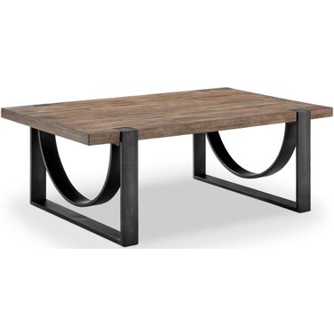 Bowden Rustic Honey Metal Rectangular Cocktail Table