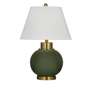 Table Lamp In Green and Brass