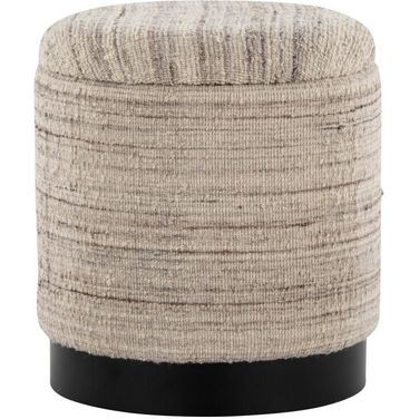 Tahoe 18 Inch Band Ottoman In Black and Cream