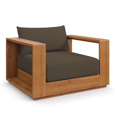 Tahoe Outdoor Patio Acacia Wood Chair In Natural and Cocoa