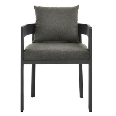 Tahoe Outdoor Patio Aluminum Dining Chair In Gray and Charcoal