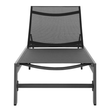 Tahoe Outdoor Patio Mesh and Aluminum Chaise Lounge In Gray