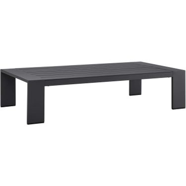 Tahoe Outdoor Patio Powder-Coated Aluminum Coffee Table In Gray